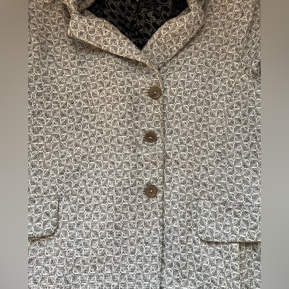 Cotelac Women Boyfriend Gray  Check Cotton Lined Blazer/Jacket Size 4 FR / US 14 - Picture 9 of 16